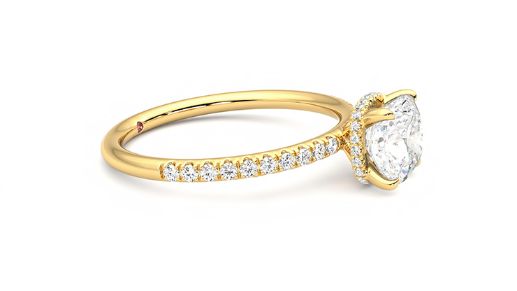 Taylor & Hart Thyme Cushion Engagement Ring 360 degree image 8