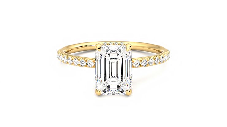 Taylor & Hart Thyme Emerald Engagement Ring 360 degree image 0
