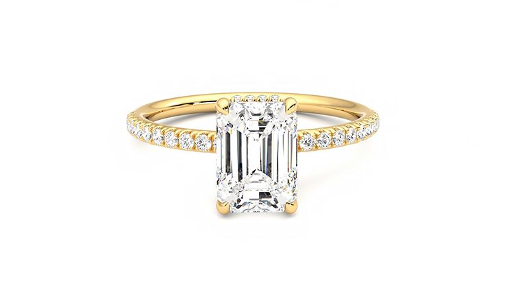 Taylor & Hart Thyme Emerald Engagement Ring 360 degree image 1