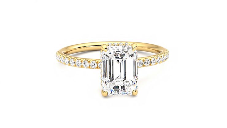 Taylor & Hart Thyme Emerald Engagement Ring 360 degree image 2