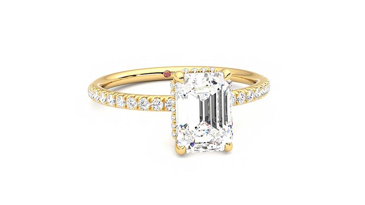 Taylor & Hart Thyme Emerald Engagement Ring 360 degree image 3