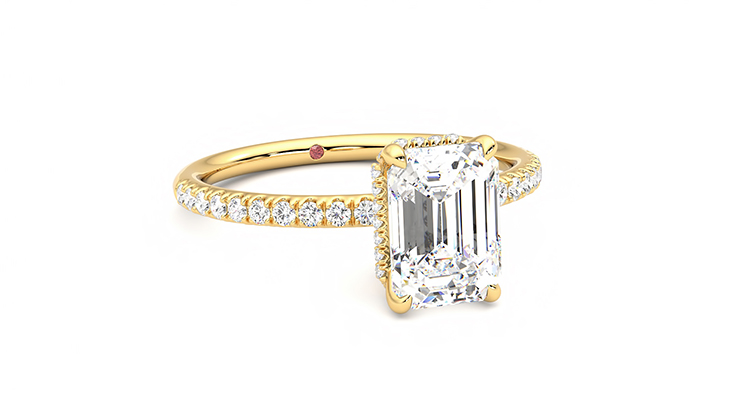 Taylor & Hart Thyme Emerald Engagement Ring 360 degree image 4