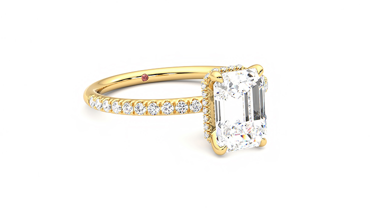 Taylor & Hart Thyme Emerald Engagement Ring 360 degree image 5