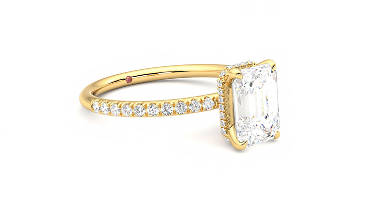 Taylor & Hart Thyme Emerald Engagement Ring 360 degree image 6