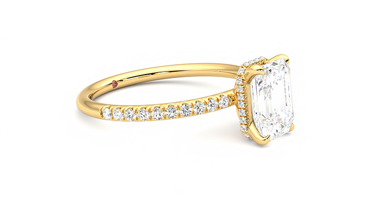 Taylor & Hart Thyme Emerald Engagement Ring 360 degree image 7