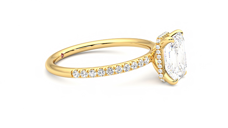 Taylor & Hart Thyme Emerald Engagement Ring 360 degree image 8