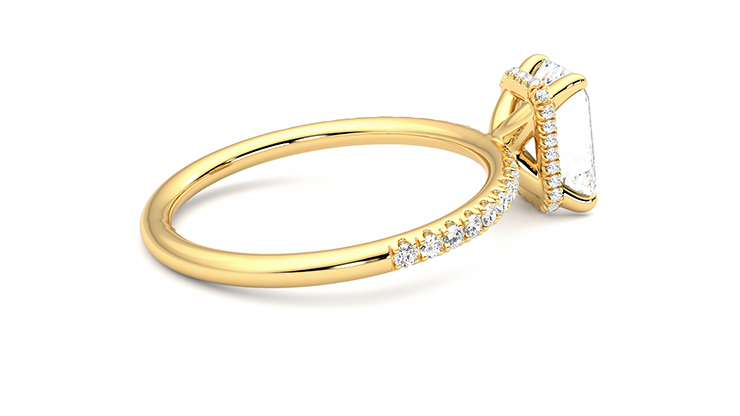 Taylor & Hart Thyme Emerald Engagement Ring 360 degree image 11