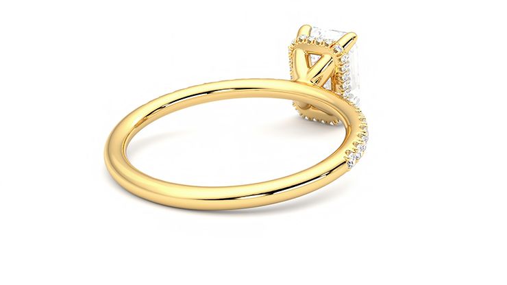 Taylor & Hart Thyme Emerald Engagement Ring 360 degree image 13