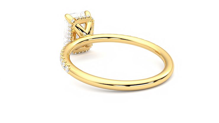 Taylor & Hart Thyme Emerald Engagement Ring 360 degree image 17