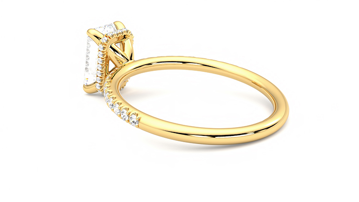 Taylor & Hart Thyme Emerald Engagement Ring 360 degree image 18