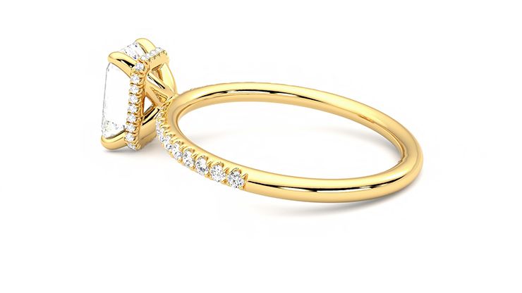 Taylor & Hart Thyme Emerald Engagement Ring 360 degree image 19