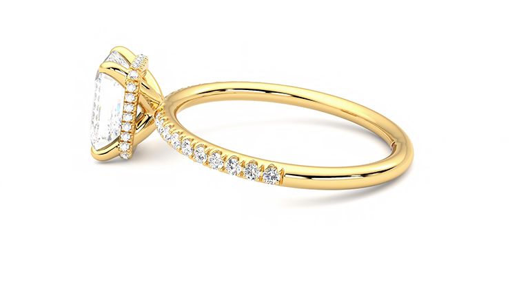 Taylor & Hart Thyme Emerald Engagement Ring 360 degree image 20