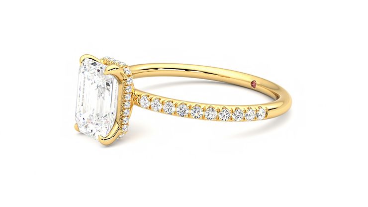 Taylor & Hart Thyme Emerald Engagement Ring 360 degree image 23
