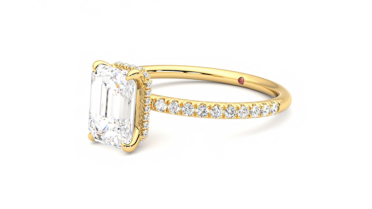Taylor & Hart Thyme Emerald Engagement Ring 360 degree image 24