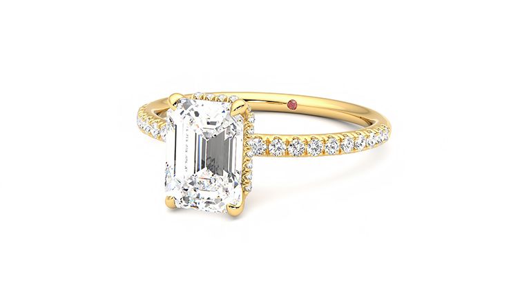 Taylor & Hart Thyme Emerald Engagement Ring 360 degree image 26