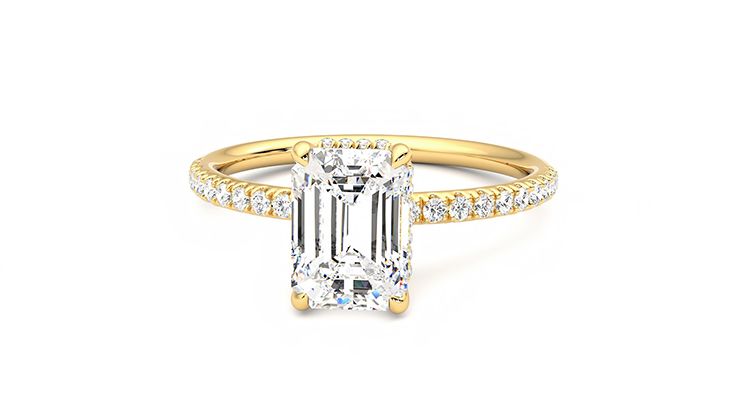 Taylor & Hart Thyme Emerald Engagement Ring 360 degree image 28