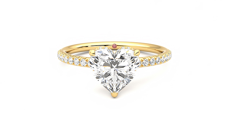 Taylor & Hart Thyme Heart Engagement Ring 360 degree image 0
