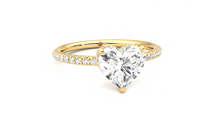 Taylor & Hart Thyme Heart Engagement Ring 360 degree image 3