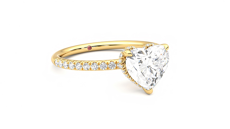 Taylor & Hart Thyme Heart Engagement Ring 360 degree image 5