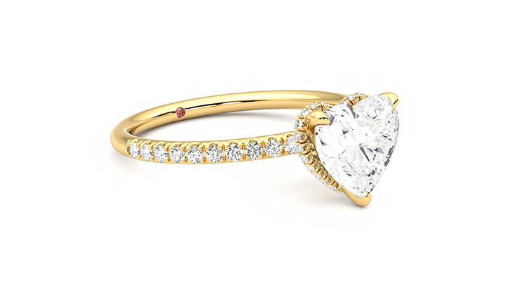 Taylor & Hart Thyme Heart Engagement Ring 360 degree image 6