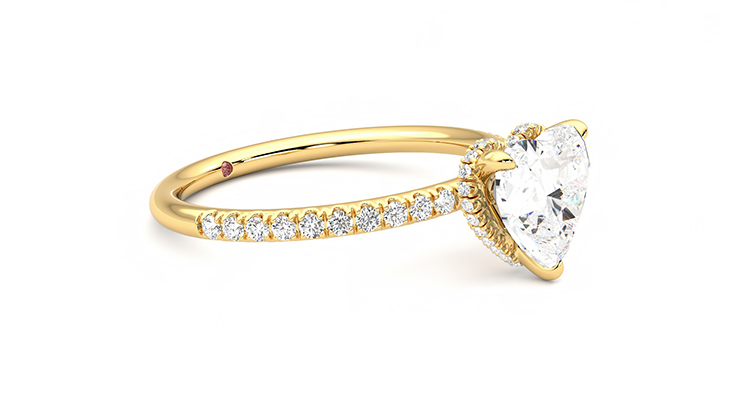 Taylor & Hart Thyme Heart Engagement Ring 360 degree image 7