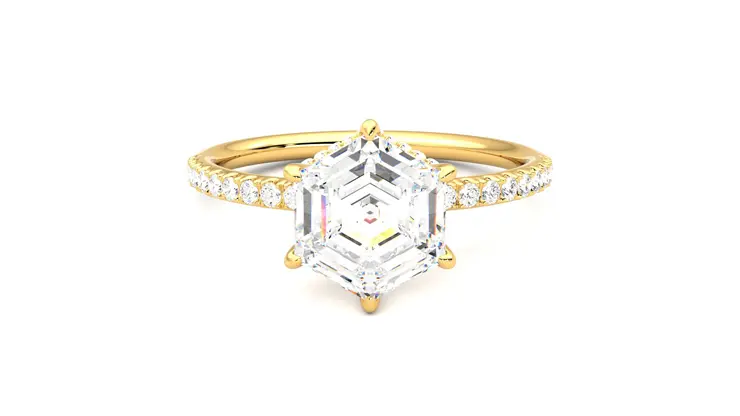 Taylor & Hart Thyme Hexagonal Engagement Ring 360 detail 01