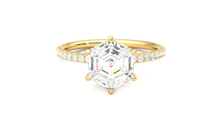 Taylor & Hart Thyme Hexagonal Engagement Ring 360 degree image 0