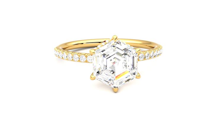 Taylor & Hart Thyme Hexagonal Engagement Ring 360 degree image 1