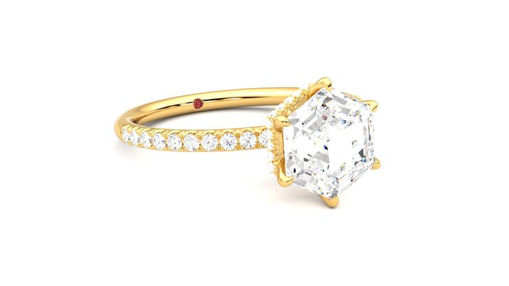Taylor & Hart Thyme Hexagonal Engagement Ring 360 degree image 4