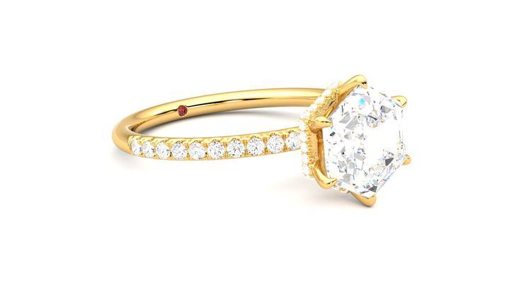 Taylor & Hart Thyme Hexagonal Engagement Ring 360 degree image 5