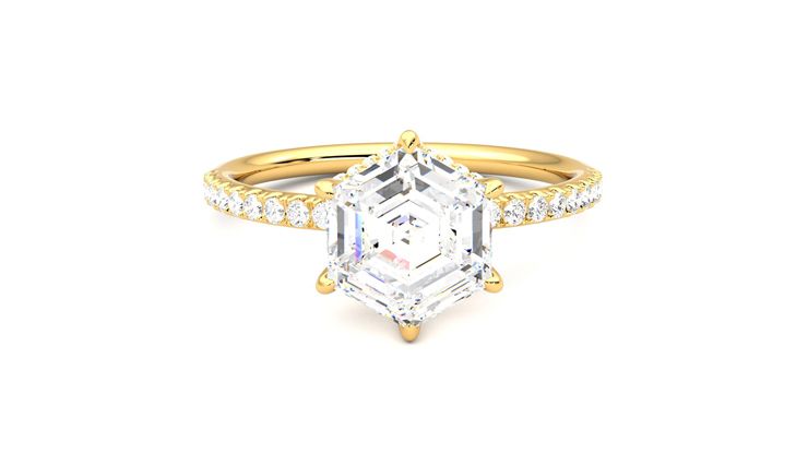 Taylor & Hart Thyme Hexagonal Engagement Ring 360 degree image 21