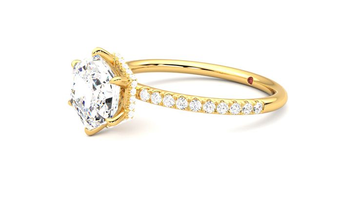 Taylor & Hart Thyme Hexagonal Engagement Ring 360 degree image 23