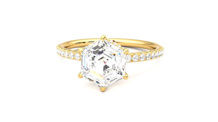Taylor & Hart Thyme Hexagonal Engagement Ring 360 degree image 28