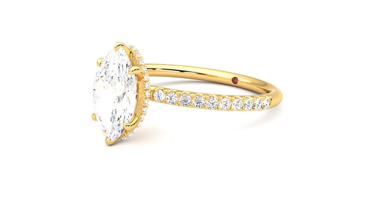 Taylor & Hart Thyme Marquise Engagement Ring 360 degree image 24