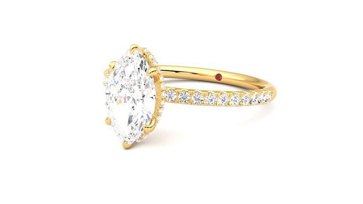 Taylor & Hart Thyme Marquise Engagement Ring 360 degree image 25