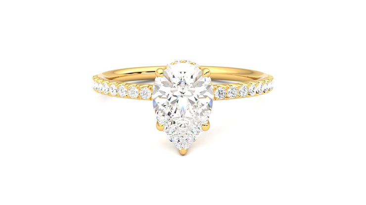 Taylor & Hart Thyme Pear Engagement Ring 360 degree image 0