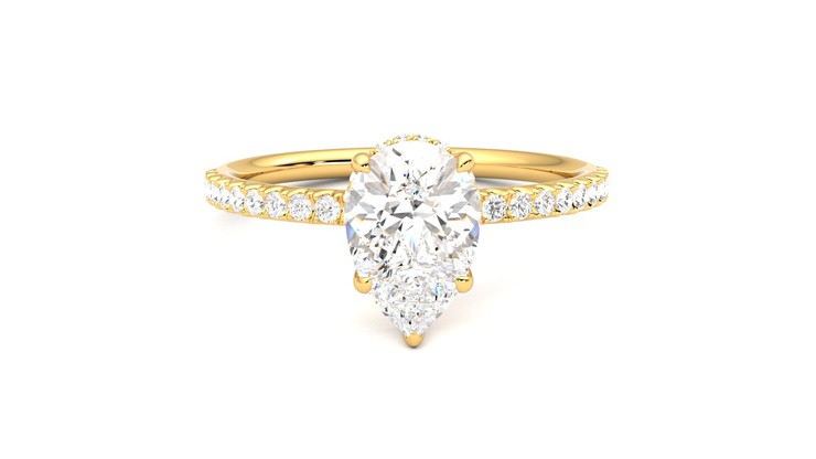 Taylor & Hart Thyme Pear Engagement Ring 360 degree image 1