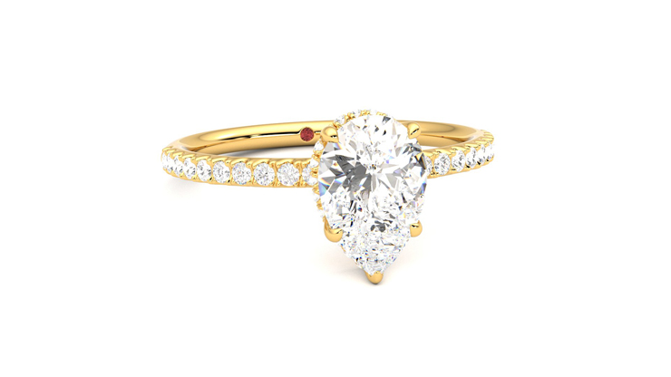 Taylor & Hart Thyme Pear Engagement Ring 360 degree image 3