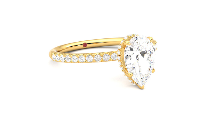 Taylor & Hart Thyme Pear Engagement Ring 360 degree image 5