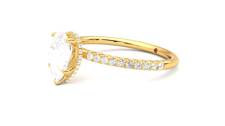 Taylor & Hart Thyme Pear Engagement Ring 360 degree image 23