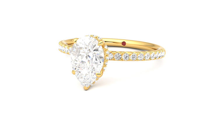 Taylor & Hart Thyme Pear Engagement Ring 360 degree image 26