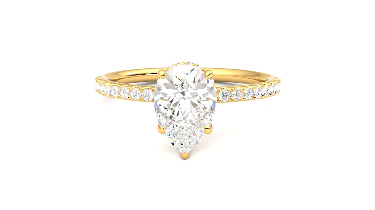 Taylor & Hart Thyme Pear Engagement Ring 360 degree image 29