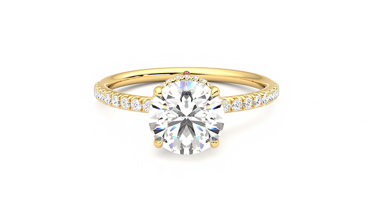 Taylor & Hart Thyme Round Engagement Ring 360 degree image 0