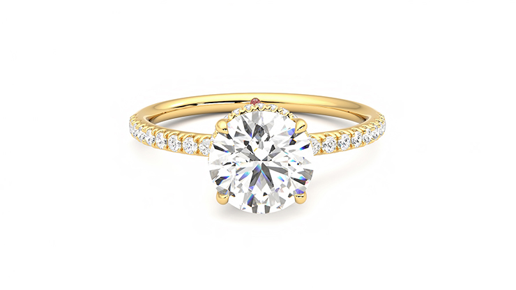 Taylor & Hart Thyme Round Engagement Ring 360 degree image 1