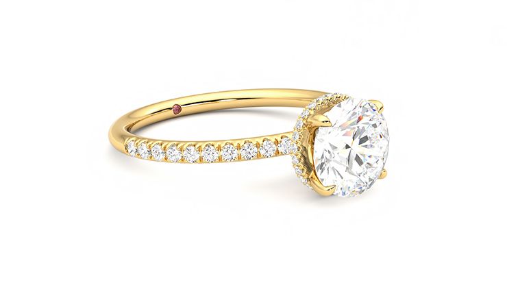Taylor & Hart Thyme Round Engagement Ring 360 degree image 6