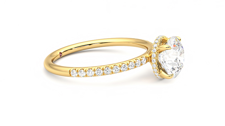 Taylor & Hart Thyme Round Engagement Ring 360 degree image 8