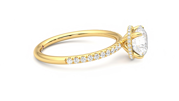 Taylor & Hart Thyme Round Engagement Ring 360 degree image 9