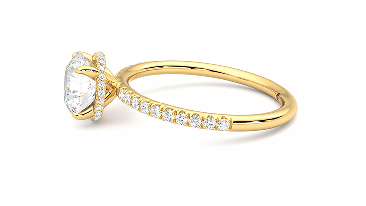 Taylor & Hart Thyme Round Engagement Ring 360 degree image 21