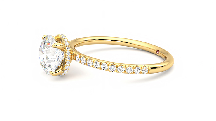 Taylor & Hart Thyme Round Engagement Ring 360 degree image 22