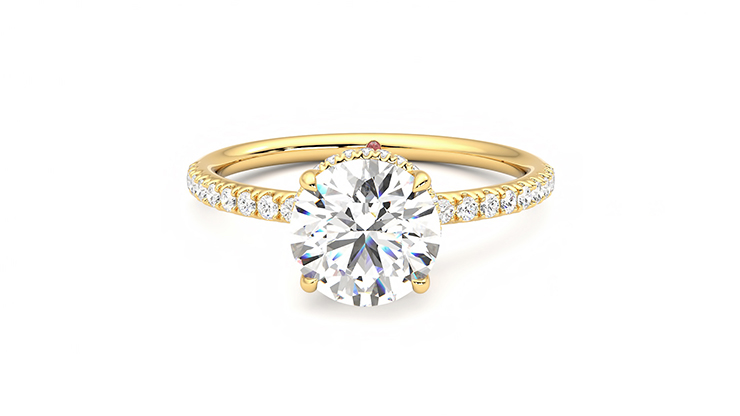 Taylor & Hart Thyme Round Engagement Ring 360 degree image 29